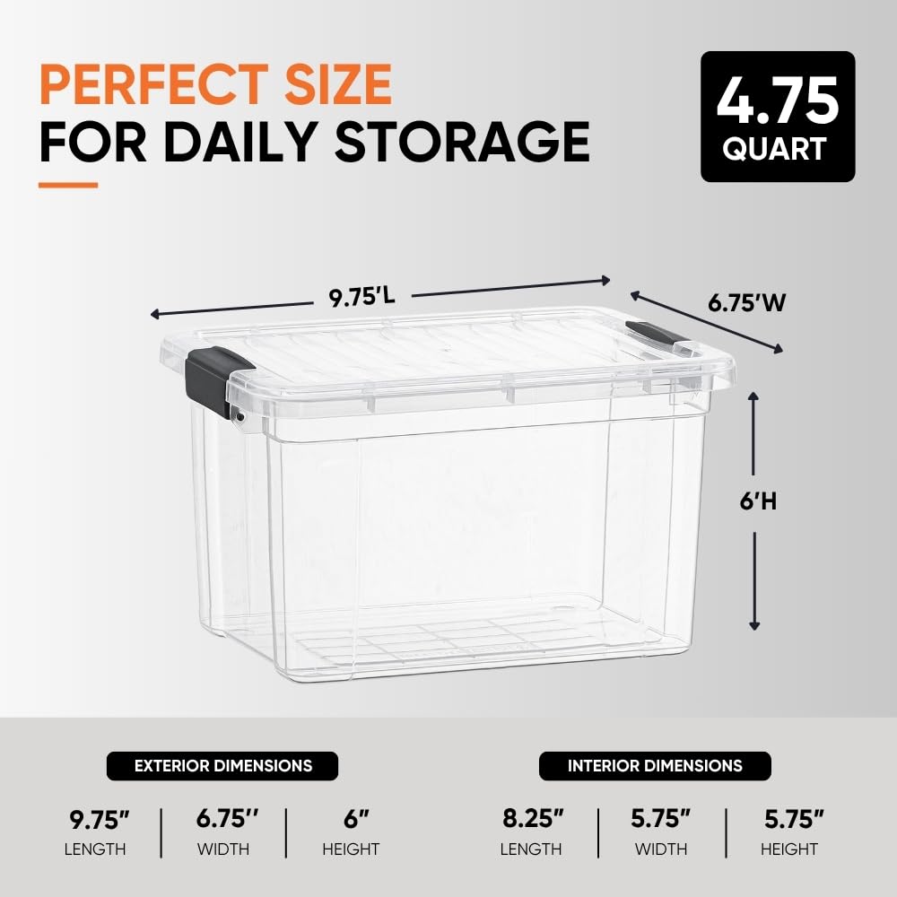 Small Clear Storage Boxes with Lids (3 Count)