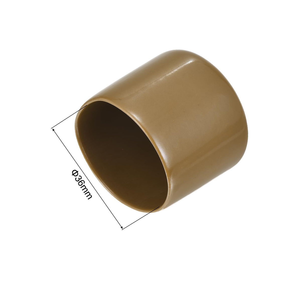 20pcs Rubber End Caps 36mm ID Vinyl PVC Round Tube Bolt Cap Cover Screw Thread Protectors Light Brown