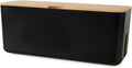 Changsuo Wall Mount Cable Management Box Large Cable Organizer Box for Extension Cord Power Stripe Surge Protector Wire Management Concealer Organizer Cover Hider for Desktop (Large, Black)