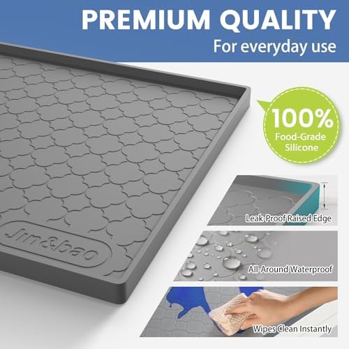 Jin&Bao Under Sink Mat 40" x 22" Waterproof Silicone Cabinet Kitchen Liner