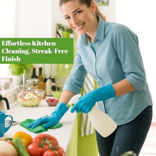 Nuenen Car Microfiber Clean Cloths, Green, 16 x 16 Inch, 60 Pcs