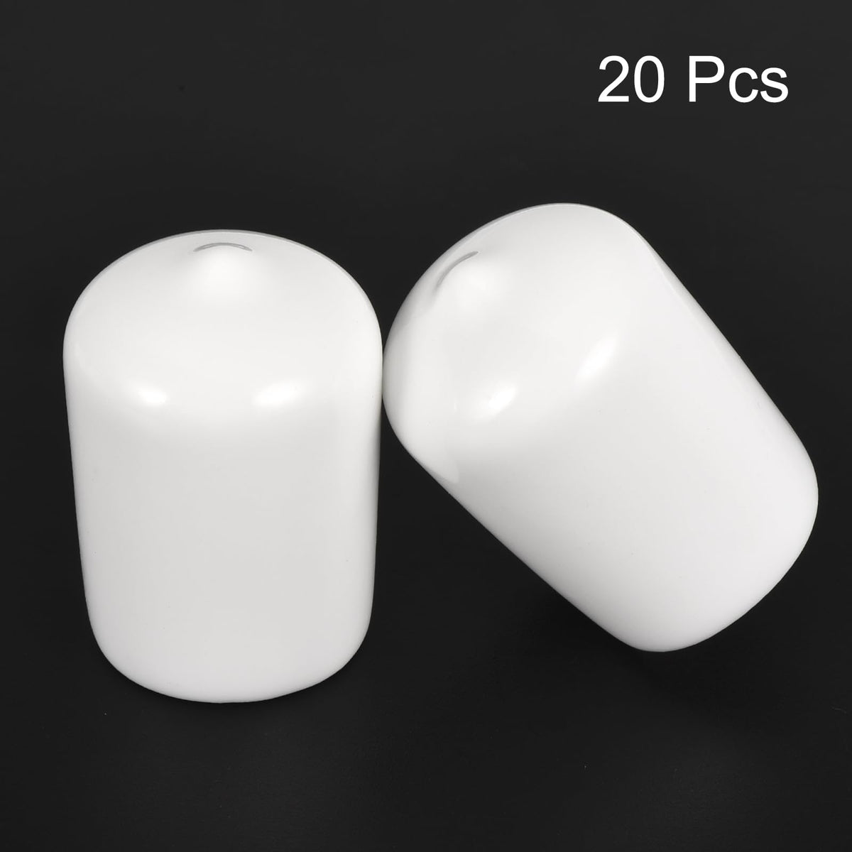 20pcs Rubber End Caps 20mm ID Vinyl Round End Cap Cover Screw Thread Protectors White