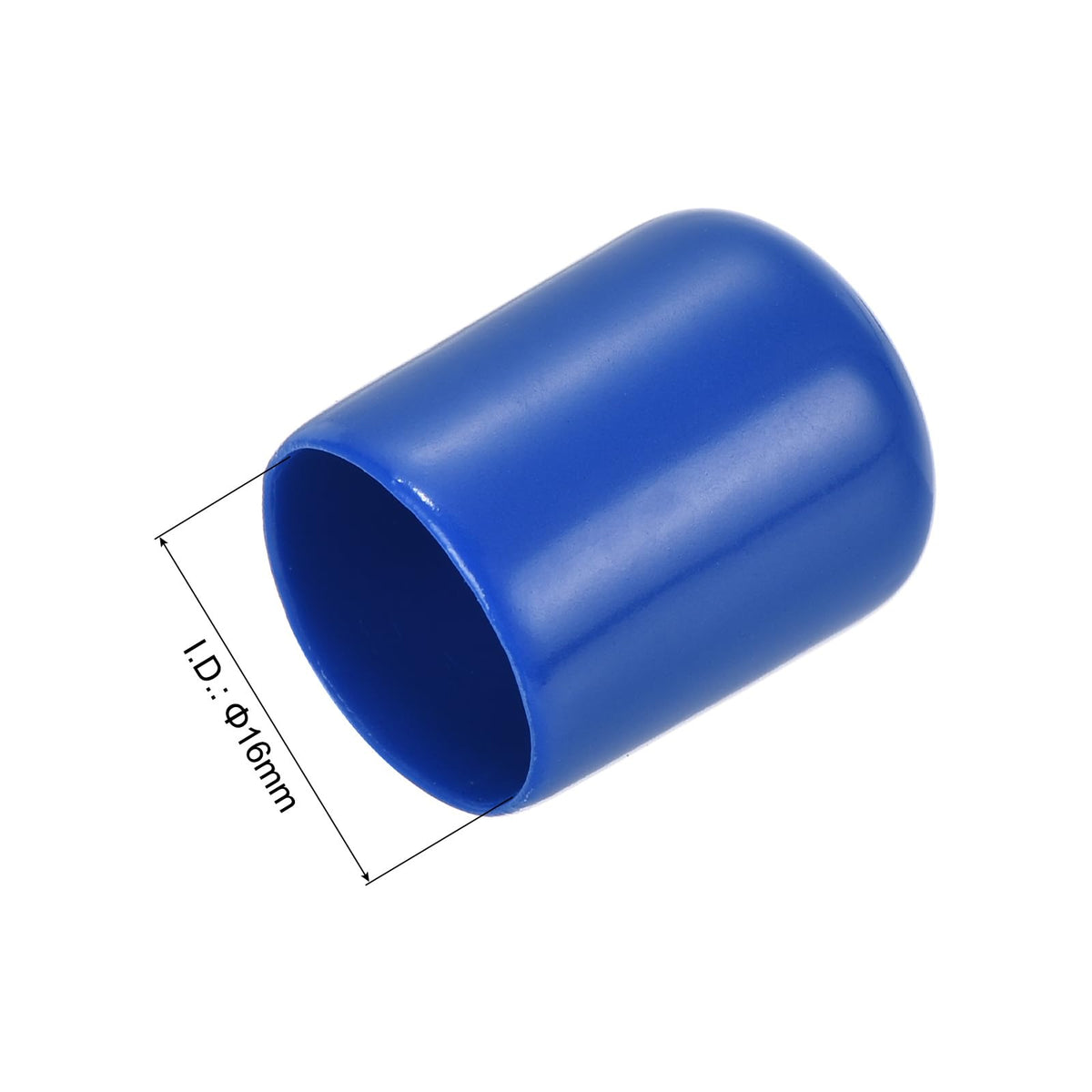 20pcs Rubber End Caps 16mm ID Vinyl Round Tube Bolt Cap Cover Screw Thread Protectors Blue