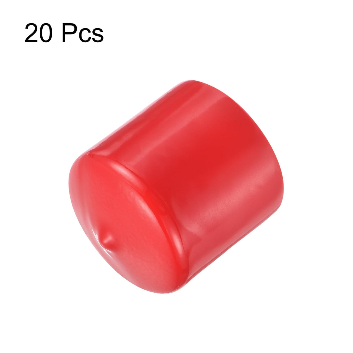 20pcs Rubber End Caps 40mm ID Vinyl Round Tube Bolt Cap Cover Thread Protectors Red