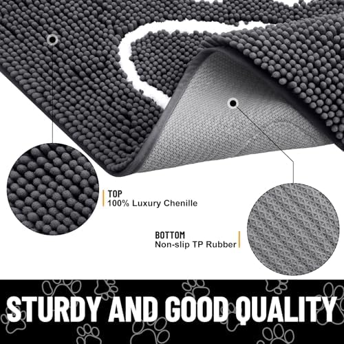 Smiry Dog Door Mat for Muddy Paws, Absorbent Non Slip Dirt Trapper, 70x32