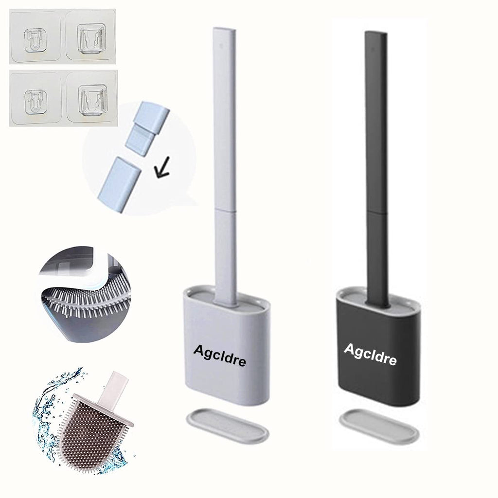 Toilet Brush with Holder Silicone Toilet Brush and Cleaning Brush for Household Bathroom Toliet Brush Set