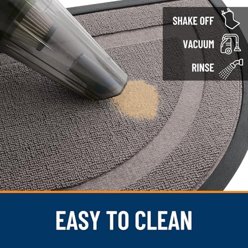 OLANLY Half Circle Front Door Mat Outside 47x32 All-Season Rubber Doormat
