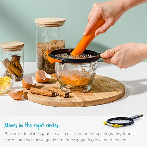 Dreamfarm Ograte Double Sided Cheese Grater - 6mm Coarse Grating, Orange
