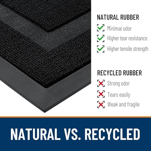 OLANLY Front Door Mat Outside 71x23, All-Season Heavy-Duty Rubber Doormat