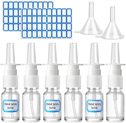 10 Pcs Nasal Spray Bottle Glass Empty Refillable, 10ML/0.35OZ