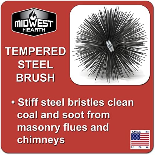 Midwest Hearth Wire Chimney Cleaning Brush (10-Inch Round), Made in USA
