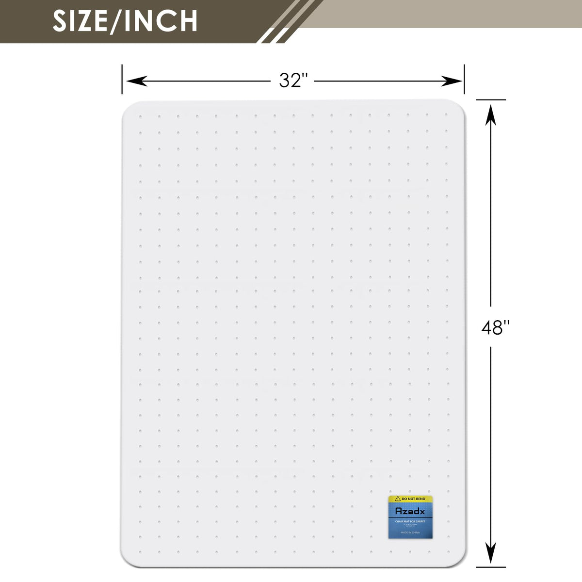 Heavy Duty Office Chair Mat for Carpet 32" x 48" Hard Material (2 Count)