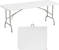 Elevon 6 Feet Heavy Duty Folding Table with Adjustable Height, Fold-in-Half Portable Table for Indoor Outdoor Use - Camping, Picnic, Party, Wedding, Dining, Utility Table