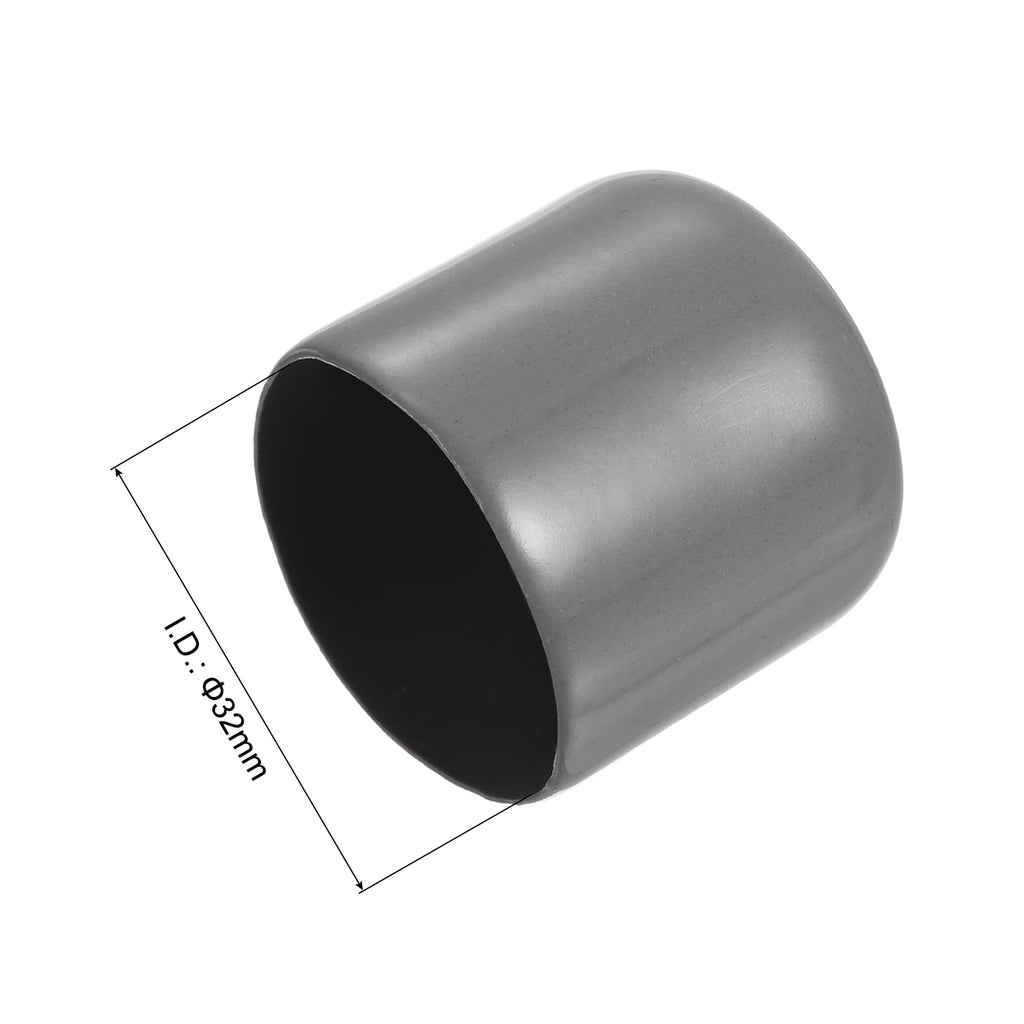 20pcs Rubber End Caps 32mm ID Vinyl Cap Cover Screw Protectors Dark Grey