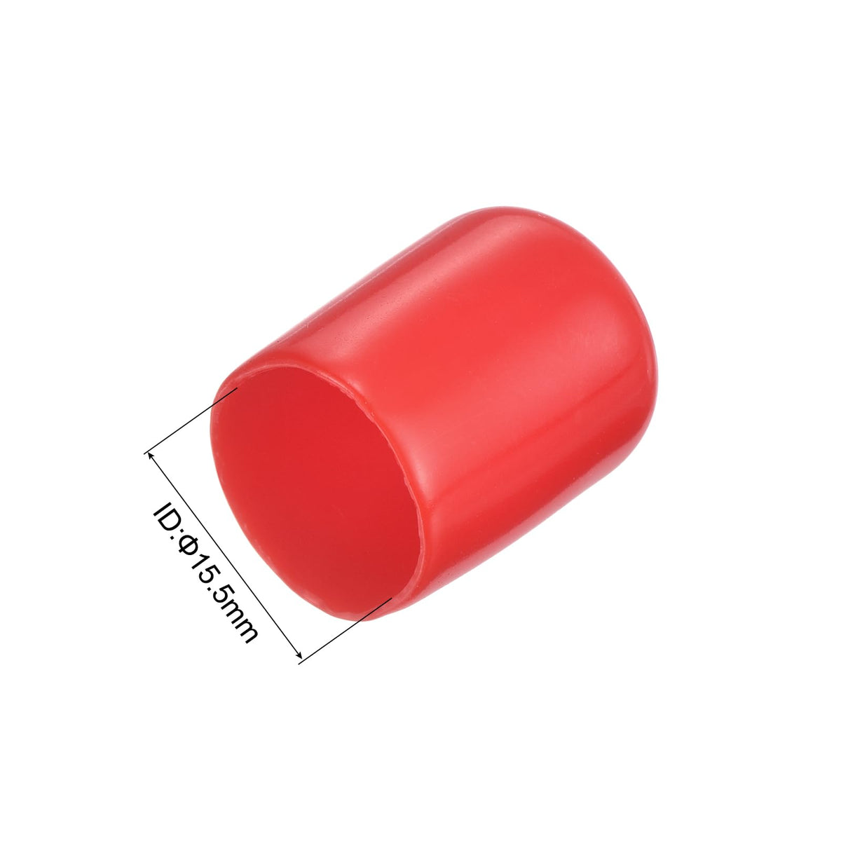 20pcs Rubber End Caps 15.5mm ID Vinyl Round Tube Bolt Cap Cover Thread Protectors Red