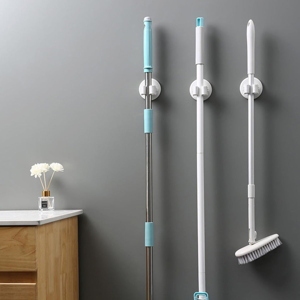 3pcs Wall Mounted Mop and Broom Holder Clamps with No