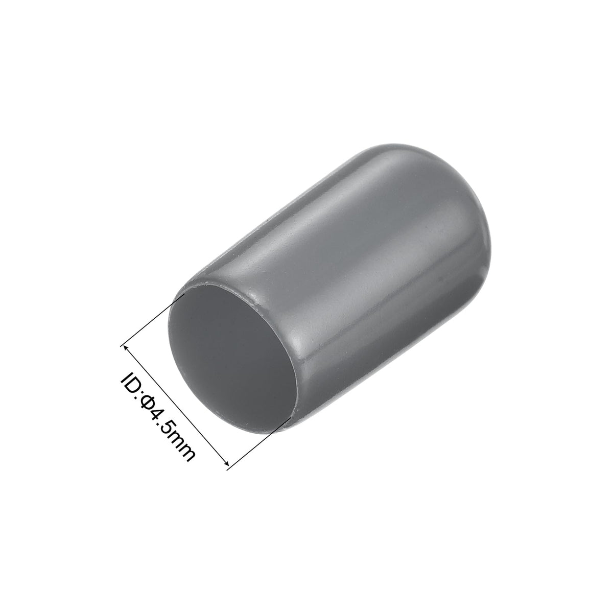 20pcs Rubber End Caps 4.5mm ID Vinyl Round Tube Bolt Cap Cover Thread Protectors Dark Grey