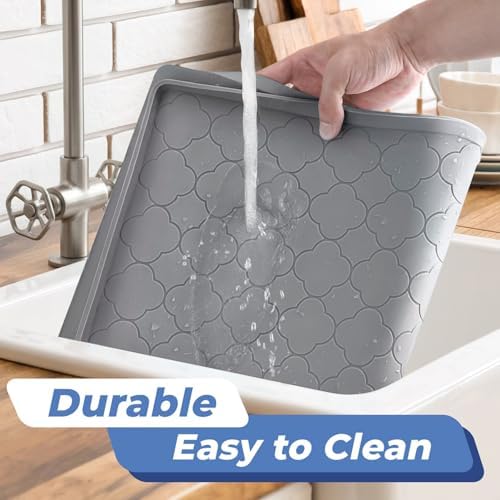 Jin&Bao Under Sink Mat 40" x 22" Waterproof Silicone Cabinet Kitchen Liner