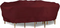 Eevelle Meridian Patio Oval Table Set Cover with Marine Grade Fabric - Outdoor Table Cover - Furniture Set Covers for Dining Table - Easy to Install - (25.5"H x 104"L x 82"W, Burgundy)