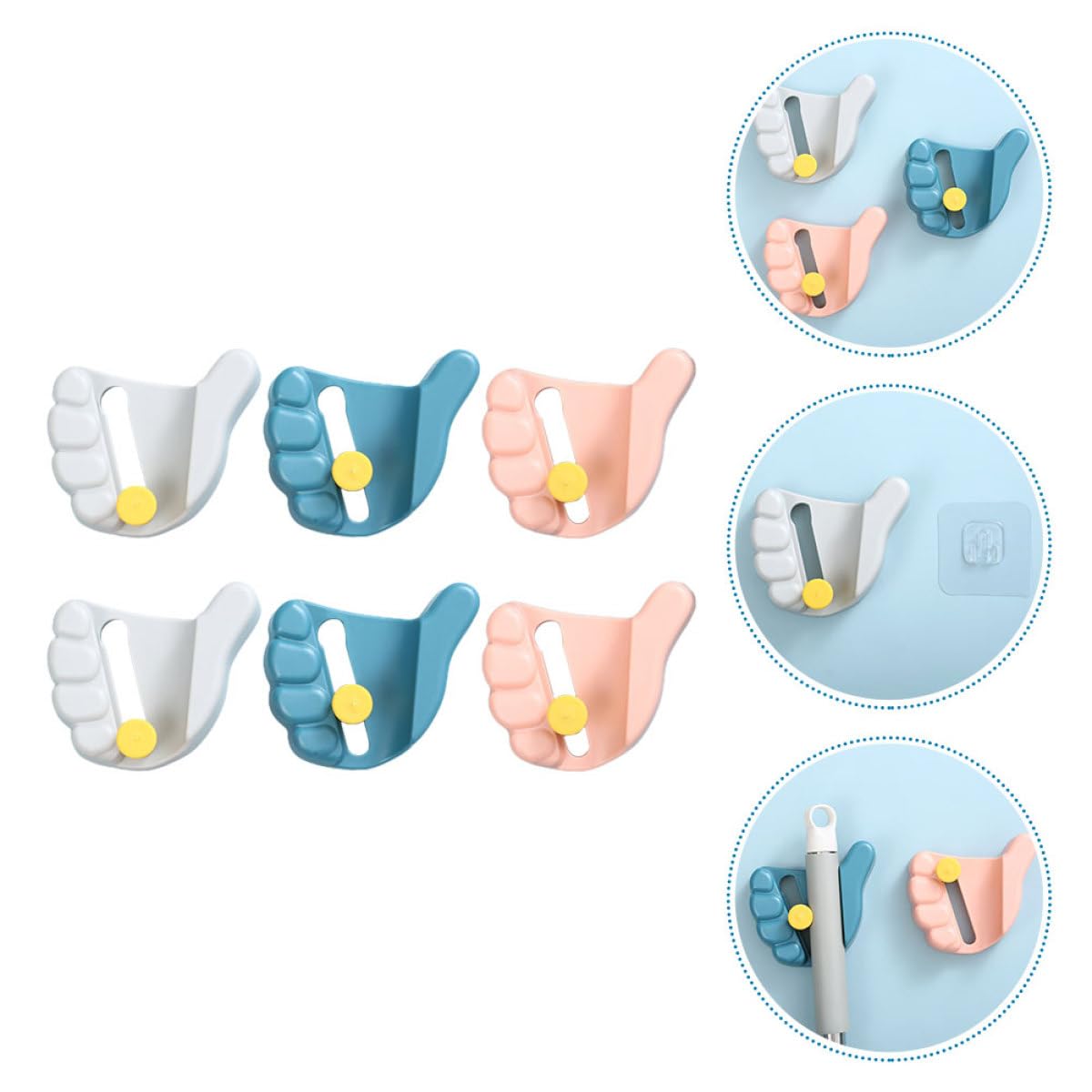 Wall Mounted Mop Holder Broom Clip 6pcs Punch