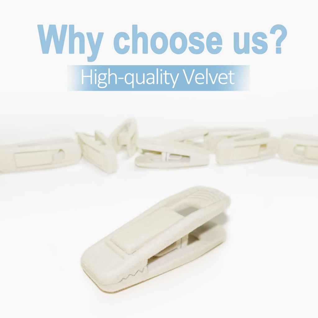 Beige Velvet Hangers Clips