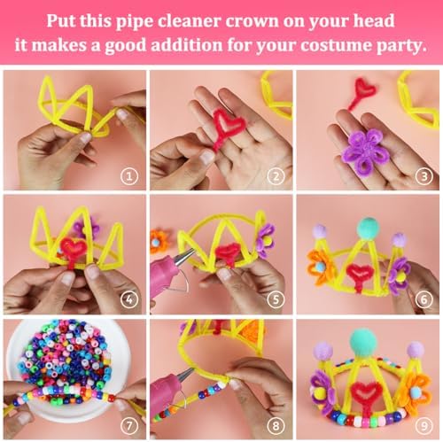 Bundooraking 300 Pcs Pipe Cleaners, 20 Colors Pipe Cleaners Bulk for Crafts