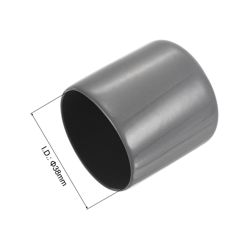 20pcs Rubber End Caps 38mm ID Vinyl Cap Cover Screw Protectors Dark Grey