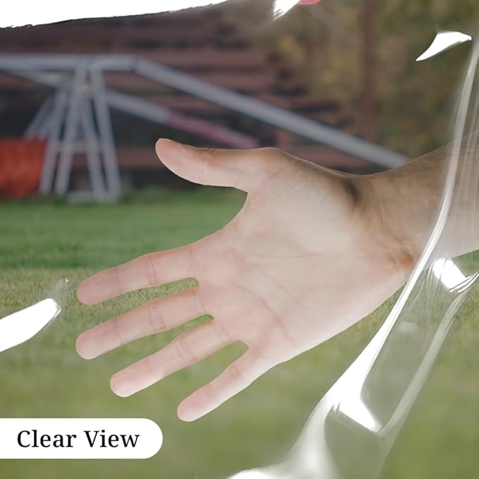 Covers & all Clear Tarp Heavy Duty Waterproof, 20mil Clear Tarp with Grommets, Outdoor Tarp for Patio Covers, Porch Screens, Greenhouses, Chicken Coop (6' H x 20' W Feet), Indoor or Outdoor Use