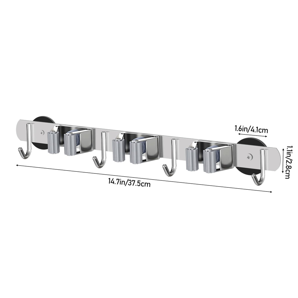 Heavy Duty Magnetic Storage Rack for Brooms and Mops
