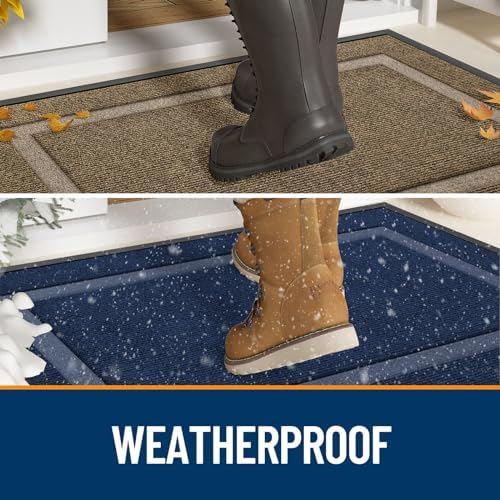 OLANLY Front Door Mat Outside 71x23, All-Season Heavy-Duty Rubber Doormat
