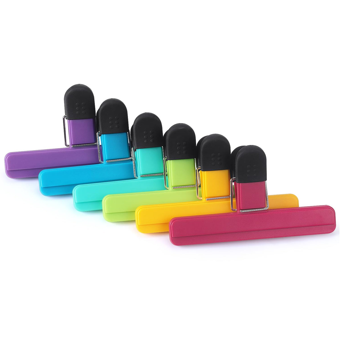 6 Pack Large Chip Bag Clips Assorted Color Food Clips (6 Count)