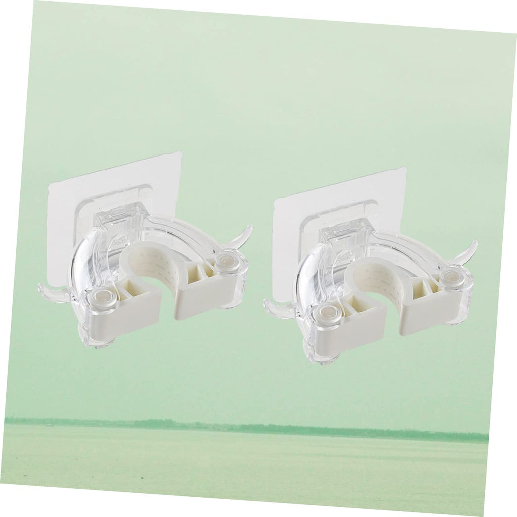 2pcs Multi function Mop Holder Wall Mount Broom Hanger Plastic Mop Clip for Home Kitchen Cleaning