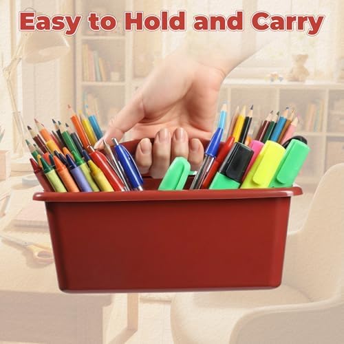 Kathfly 4 Pack Classroom Caddy Organizer with Handle Bulk, Deep Color