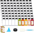 TOMNK 80pcs 8oz Plastic Juice Bottles with Caps, Sticker Labels, Brush