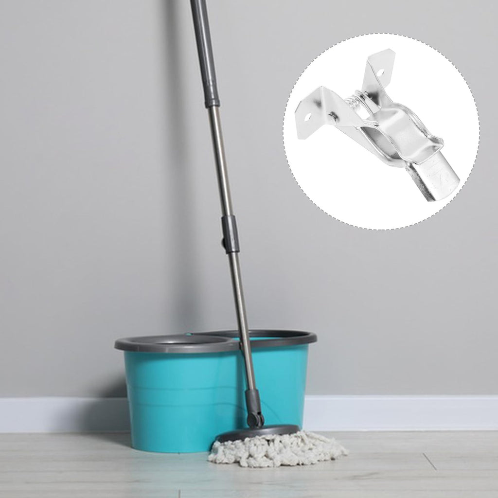 10pcs Wall Mounted Mop Broom Holder Heavy Duty Iron Broom Gripper Clips for Garage Kitchen Bathroom Storage Organizer