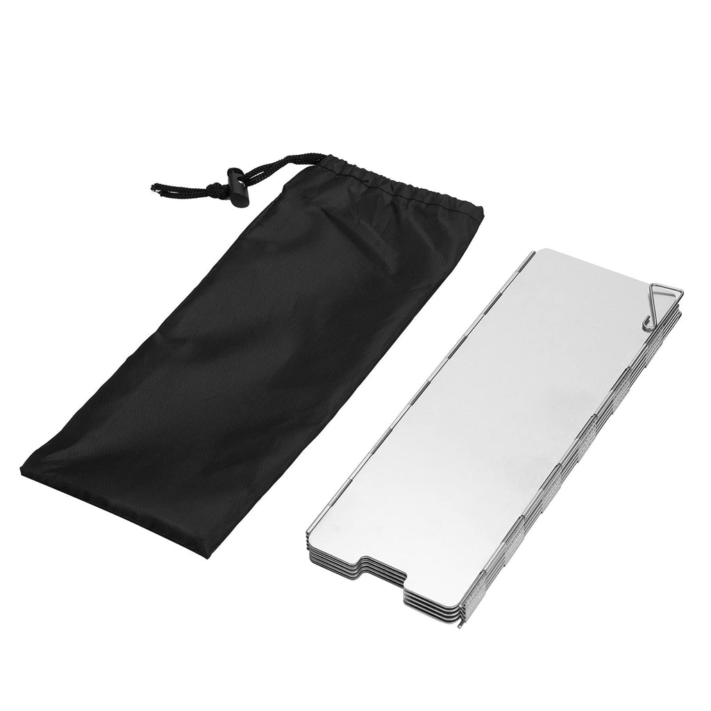 Folding Camping Stove Windscreen 12 Plates Aluminum Camping Stove Windshield with Carrying Bag Portable Camp Stove Wind Screen Outdoor Cooker Butane Burner Wind Shield