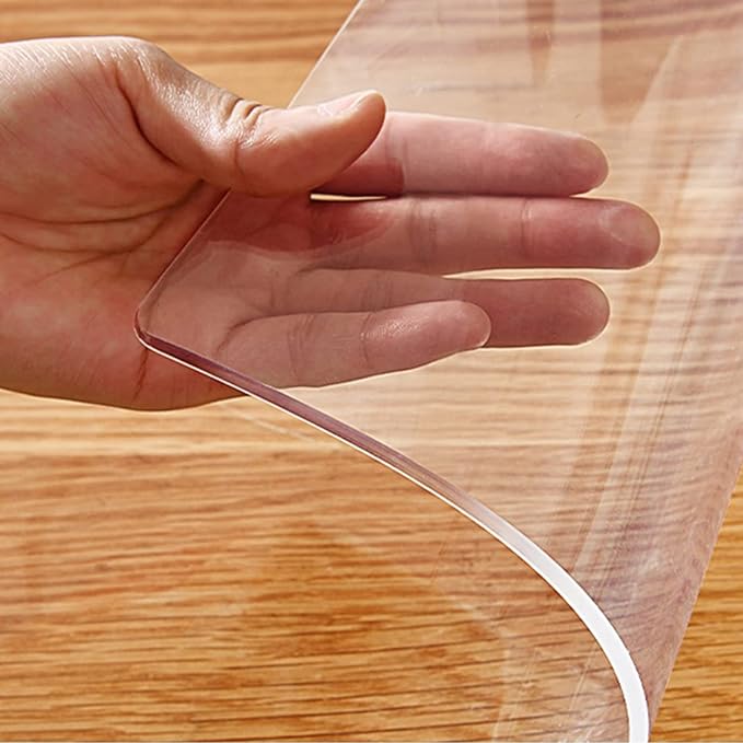 Clear Table Cover Protector 38x76" Crystal Plastic Desk Protector Table Pad for Dining, Kitchen, Conference, Banquet, Writing Table - Water, Oil Resistant - Easy Clean, Anti-scratch