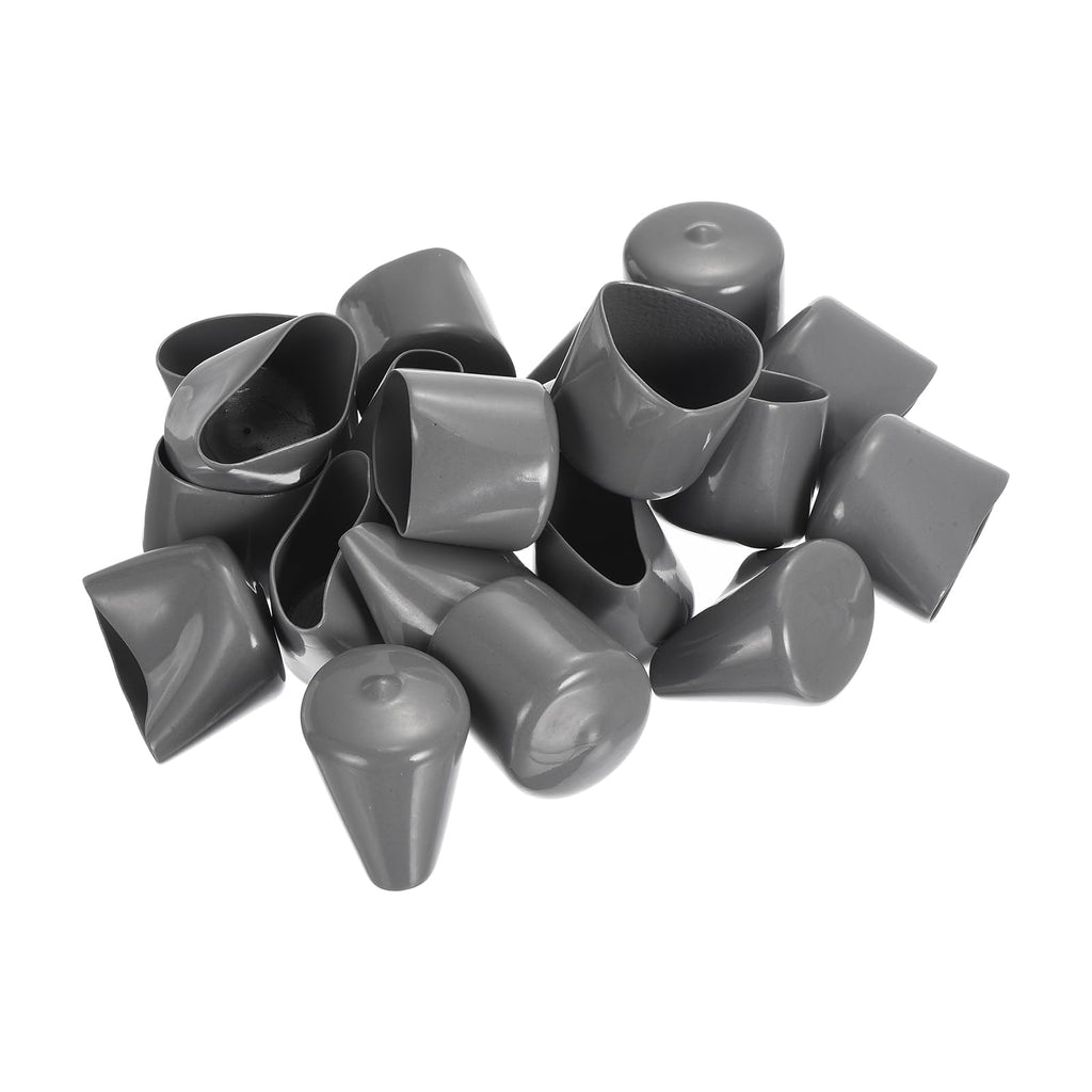 20pcs Rubber End Caps 35mm ID Vinyl Cap Cover Screw Protectors Dark Grey