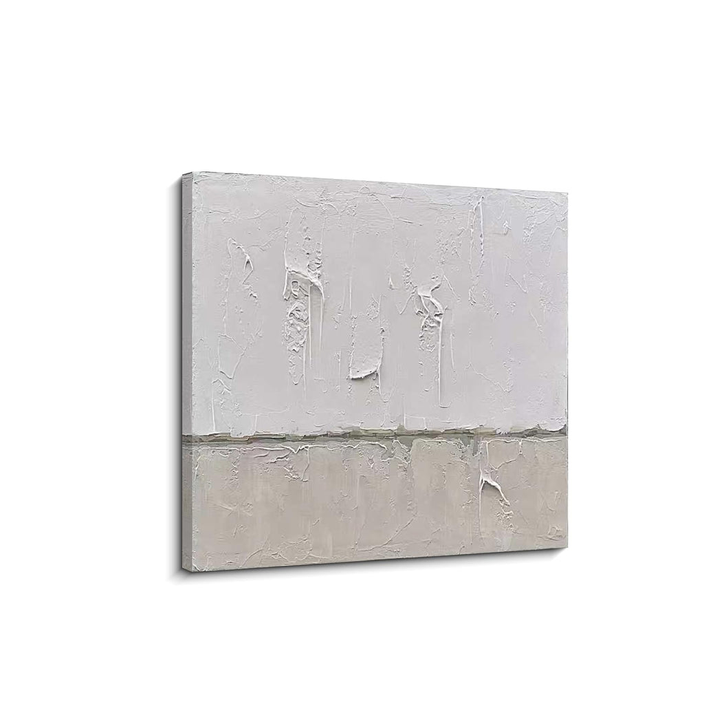 Art minimalist style gray and white abstract oil painting