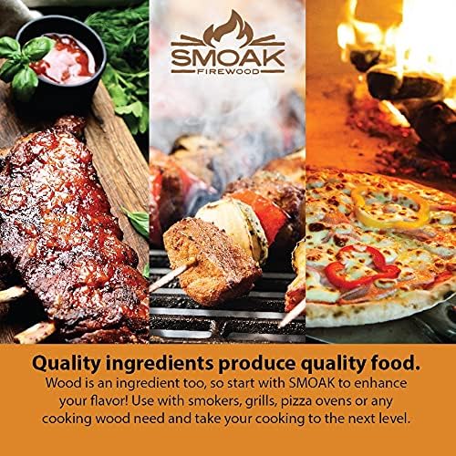 Smoak Firewood’s 16inch Length Premium USDA Certified Kiln Dried Cooking Wood & Firewood Logs – Used for Grills, Smokers, Pizza ovens, stoves, firepits or fireplaces (Maple – 60-70lbs 16inch Wood)