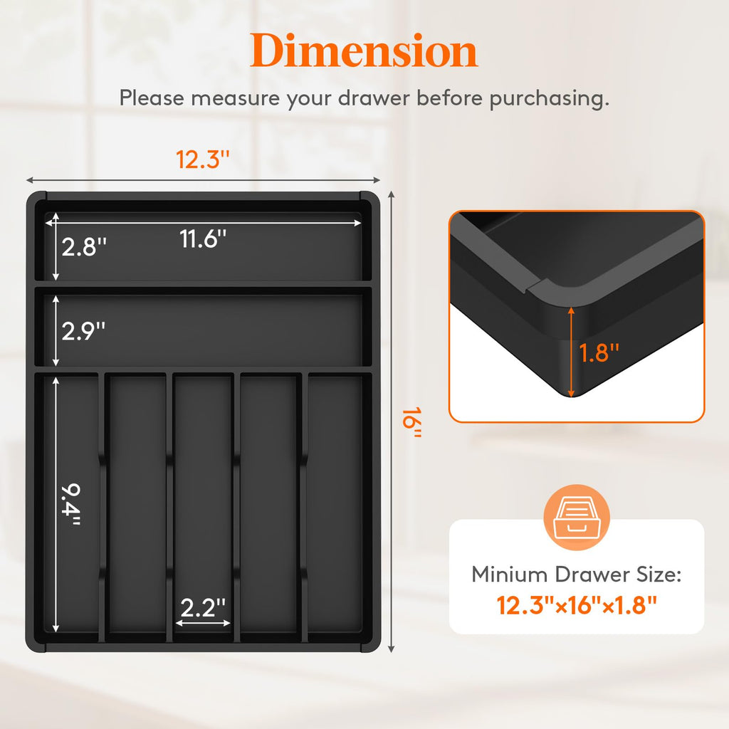 Silverware Drawer Organizer Tray