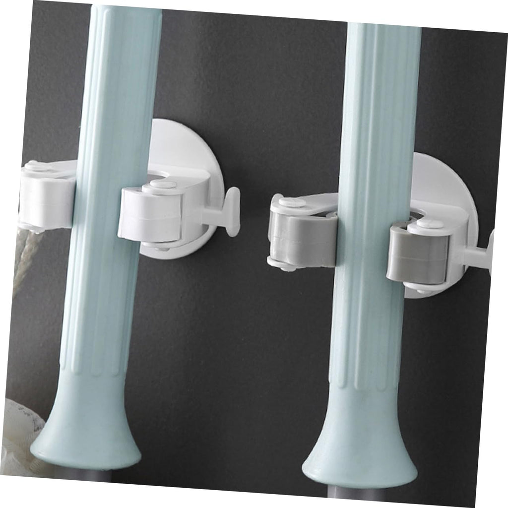 Versatile Mop Hanging Hooks Wall Mount Broom Gripper Home Organizer No