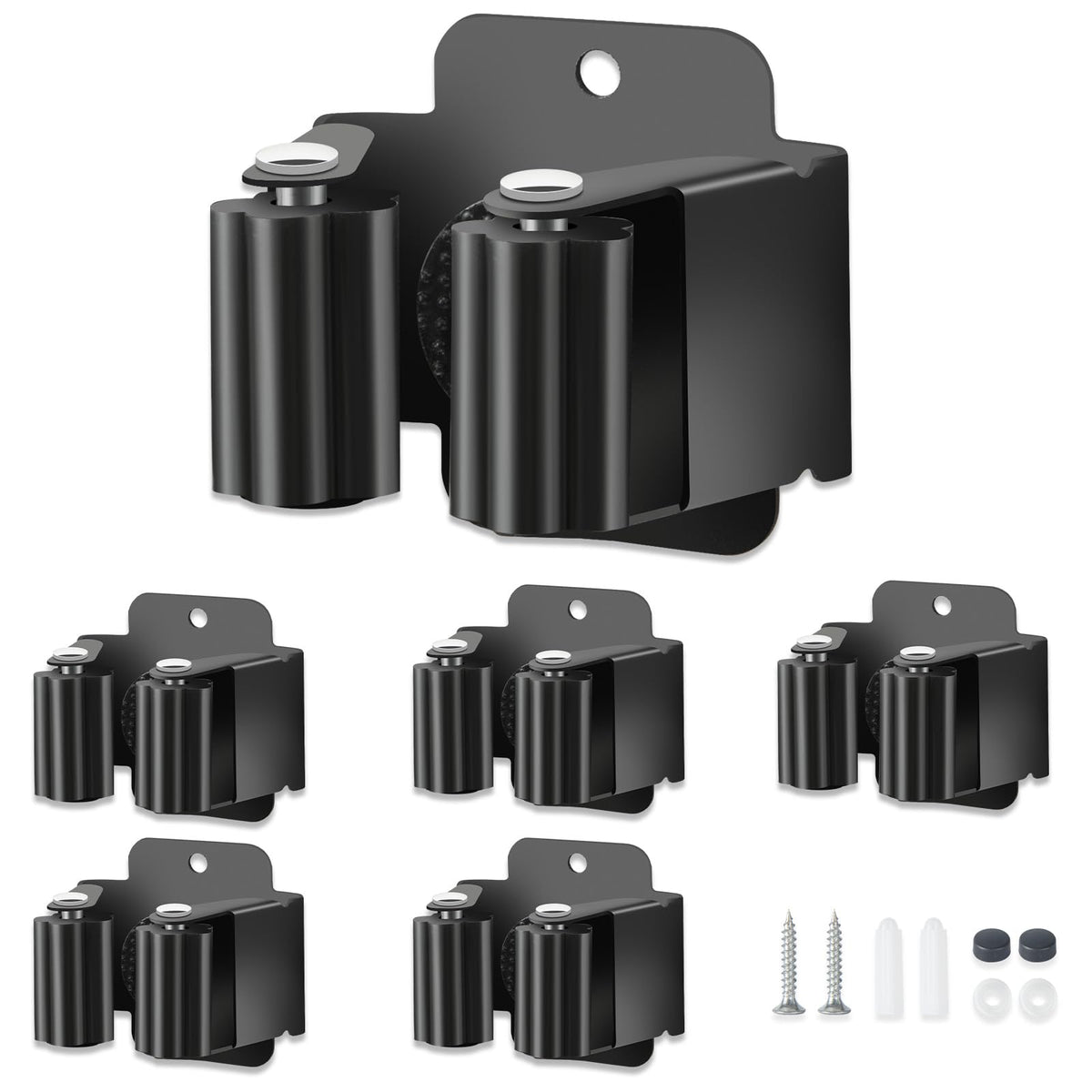 5 PCS Broom Holder Wall Mount