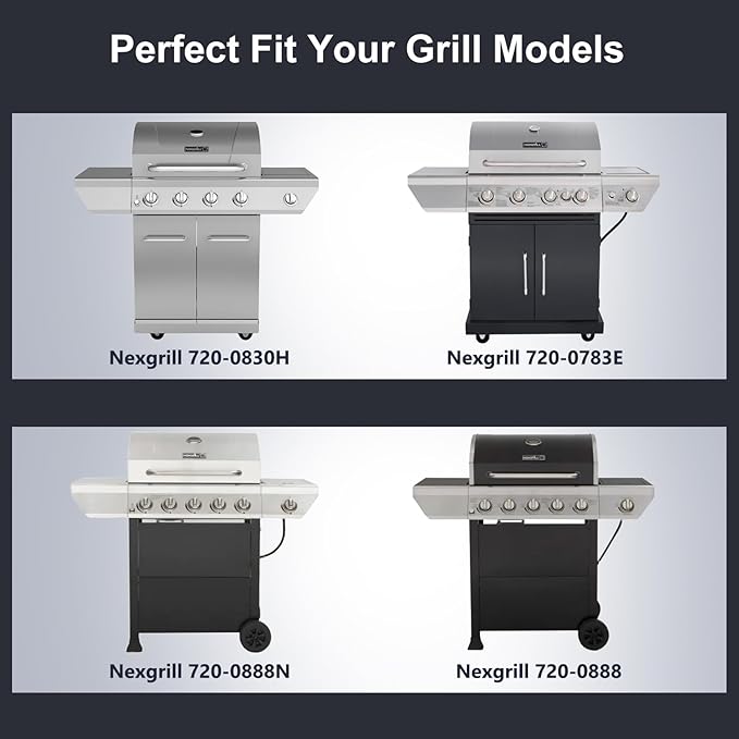 Grill Replacement Parts for Nexgrill 5 Burner 720-0888N, 720-0888, 4 Burner 720-0830H, 720-0783E. Cooking Grates, Grill Burner Tubes, Heat Plates and Igniters Accessories for Home Depot Nexgrill Parts