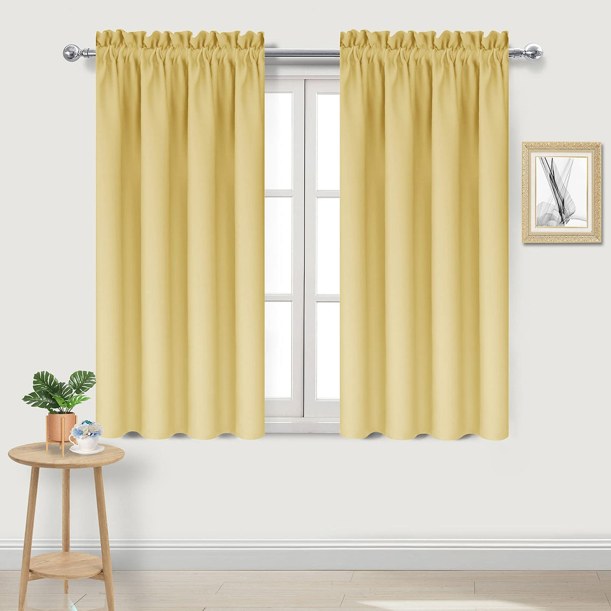 Blackout Curtains for Bedroom Living Room 42 x 45 Inch Long 2 Panels (2 Count)
