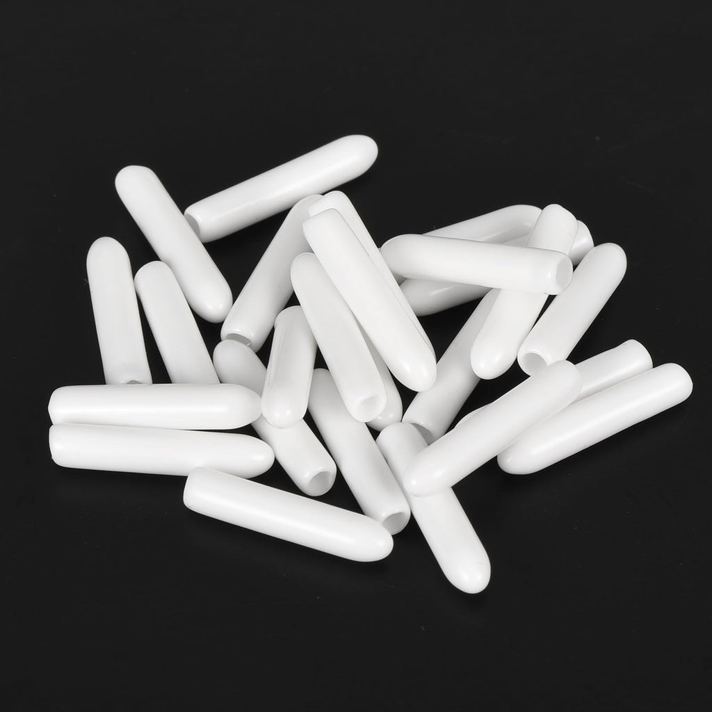 20pcs Rubber End Caps 2mm ID Vinyl Round End Cap Cover Screw Thread Protectors White