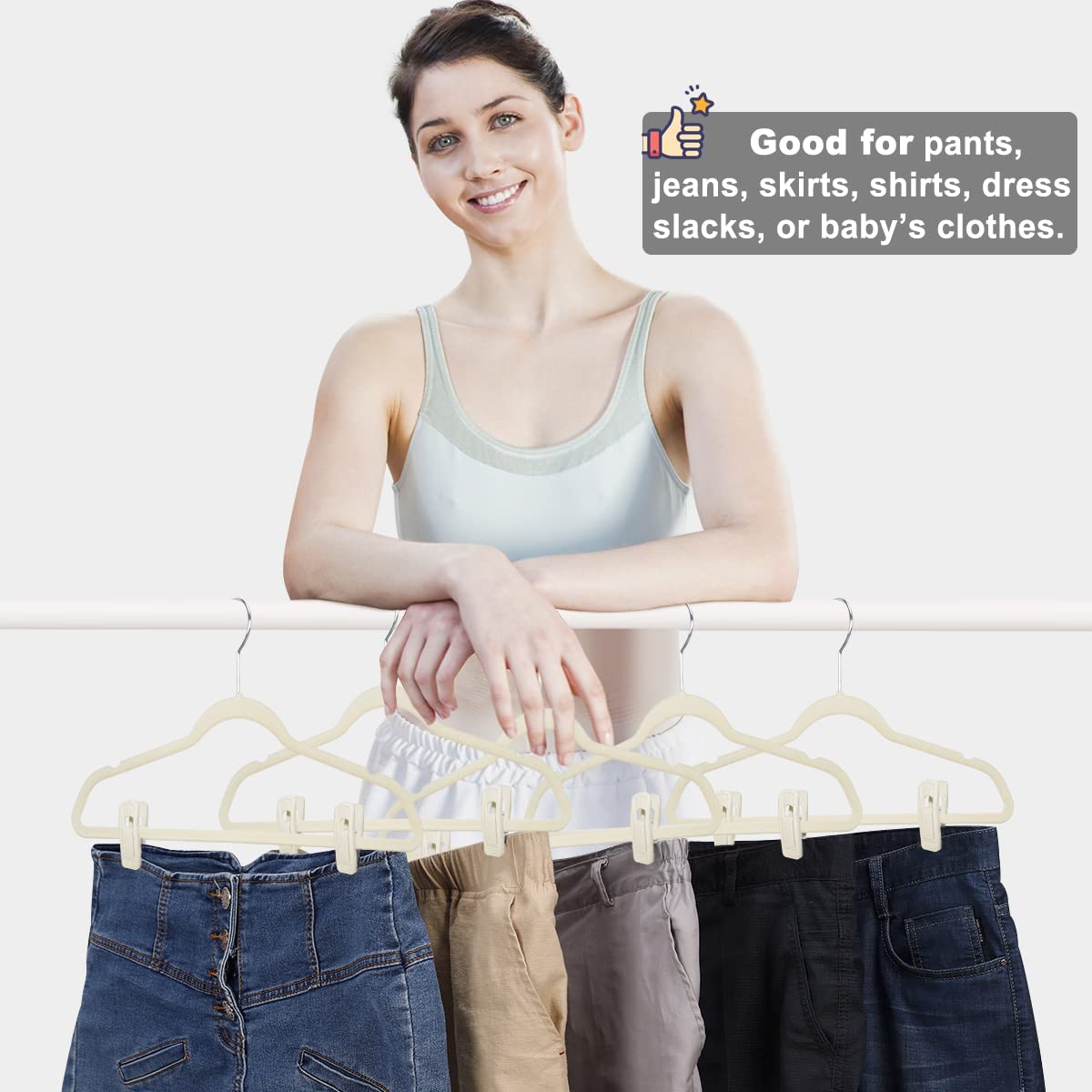 Velvet Hanger Clips for Velvet Hangers (20 Count)