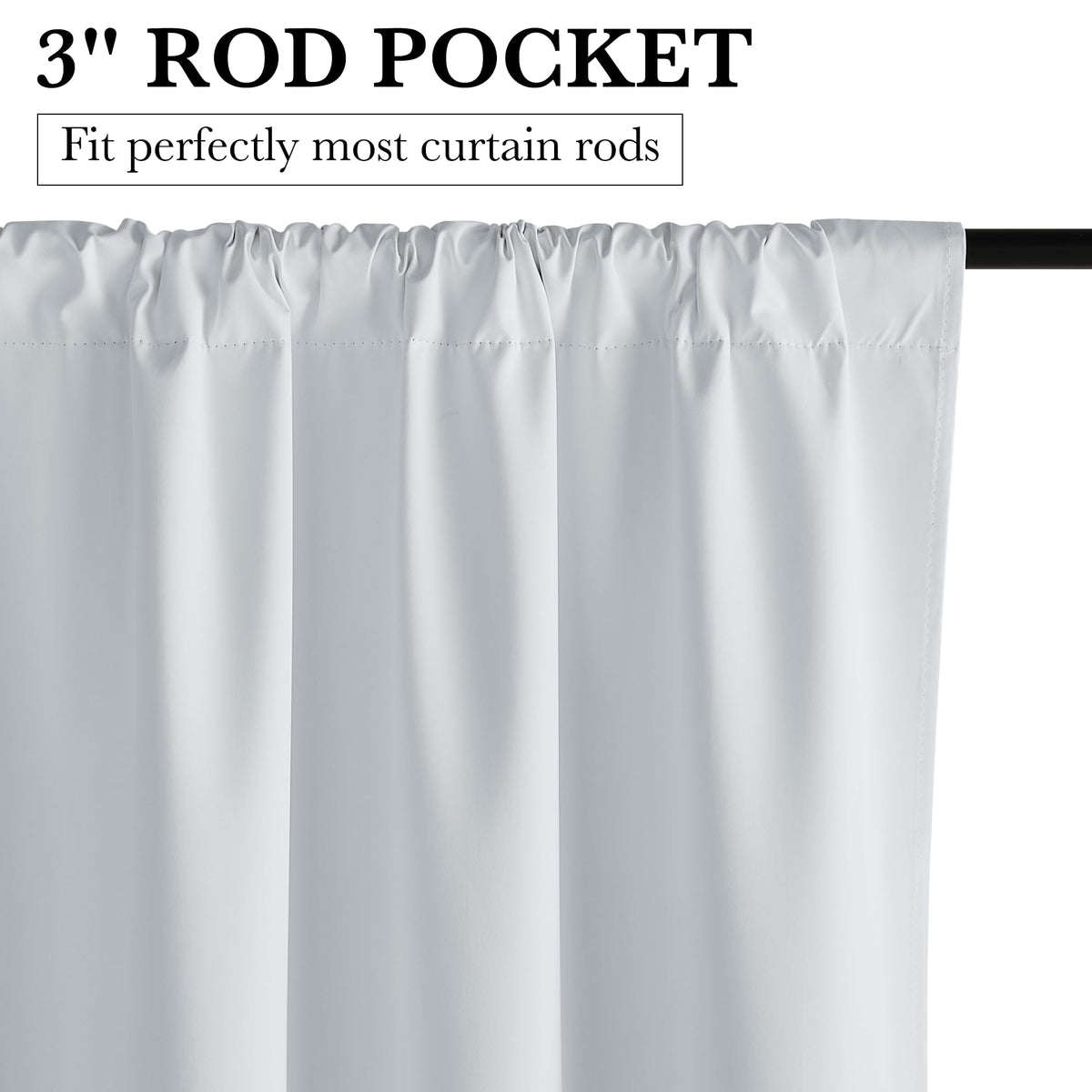 White 100% Blackout Curtains for Bedroom Living Room (2 Count)
