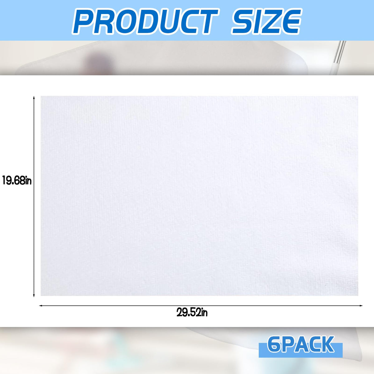 6 Pack Extra Large Microfiber Cleaning Cloths 20"x30" (4 Count)
