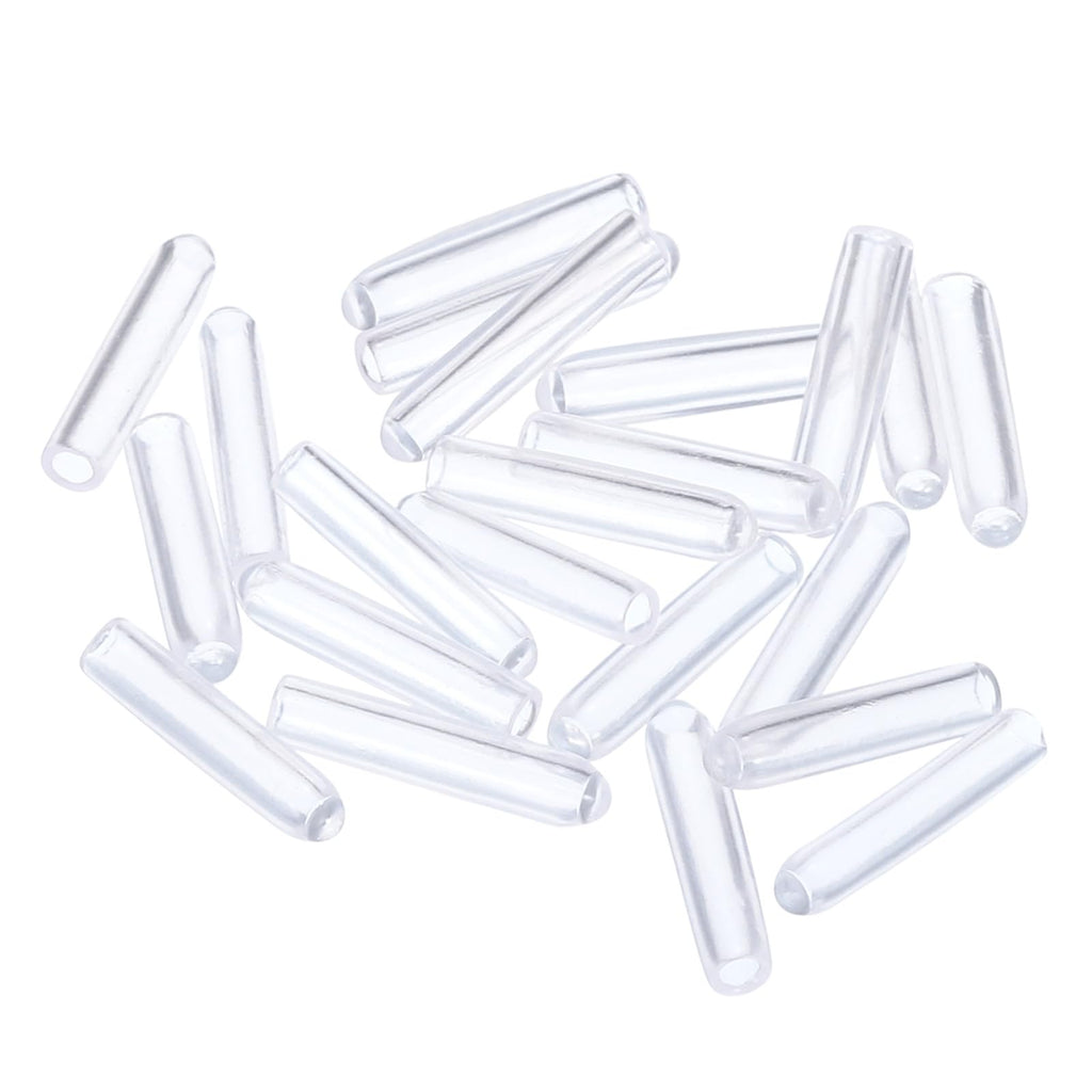 20pcs Rubber End Caps 2mm ID Vinyl PVC Round Tube Bolt Cap Cover Screw Thread Protectors Clear